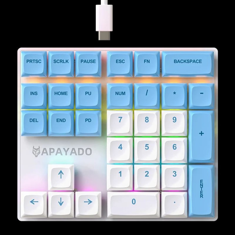 APAYADO K33 Mini Mechanical Numeric Keypad With RGB Backlight PBT Keycaps 5