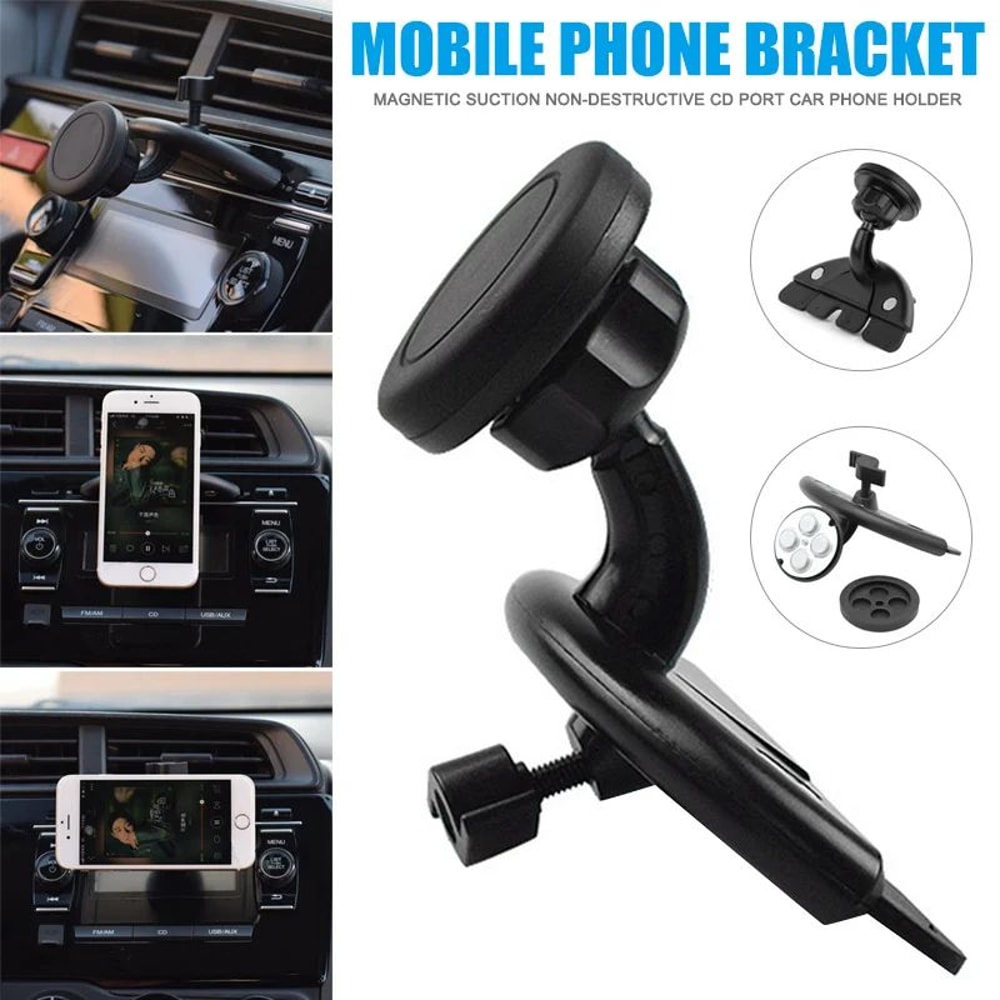Universal CD Slot Phone Mount With 360 Rotation Strong Magnetic Hold For Smartphones GPS 0
