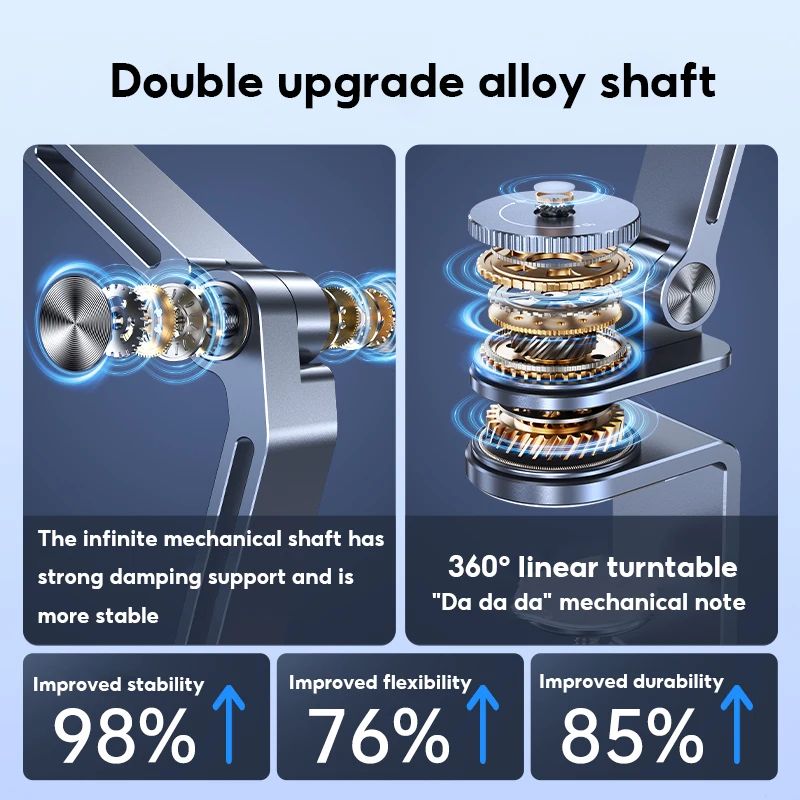 MoZhao 360 Rotating Tablet Stand Foldable Aluminum Tablet Phone Holder With Magnetic Base 0