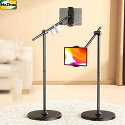 mozhao adjustable tablet floor stand with flexible gooseneck – universal tablet stand for bed & phone holder