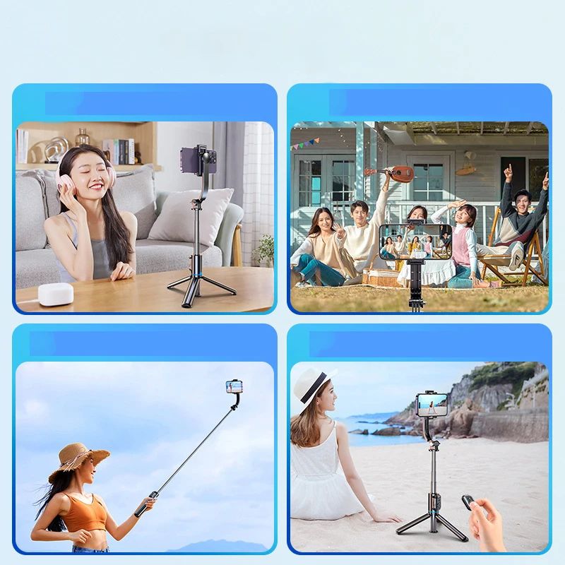 MoZhao AntiShake Bluetooth Selfie Stick Tripod With Remote Adjustable Overhead Phone Mount 3