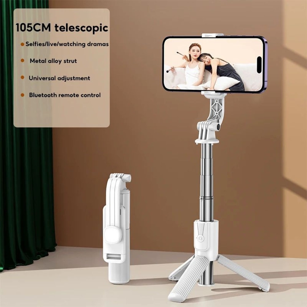 MoZhao AntiShake Bluetooth Selfie Stick Tripod With Remote Adjustable Overhead Phone Mount 7