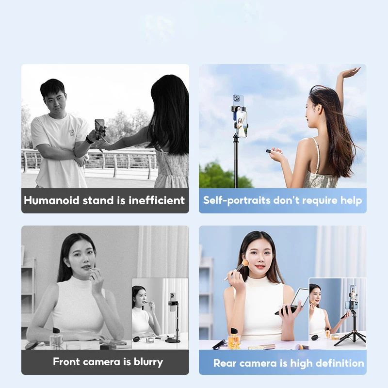 Portable Phone Teleprompter Tripod Holder For Live Streaming Vlogging Scripts 2