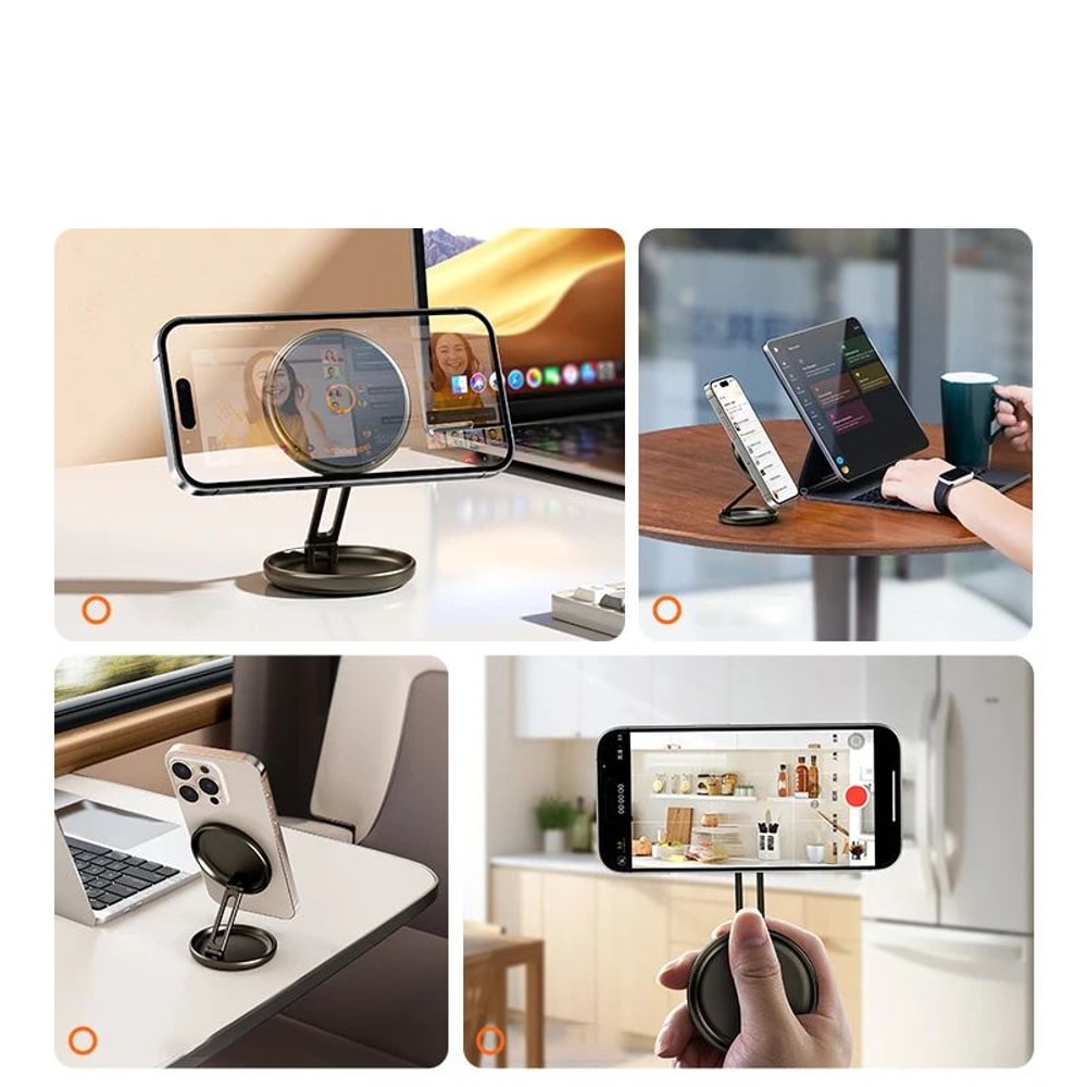 Magnetic Foldable MagSafe Phone Stand Portable Desk Holder For Travel Office Selfies 3