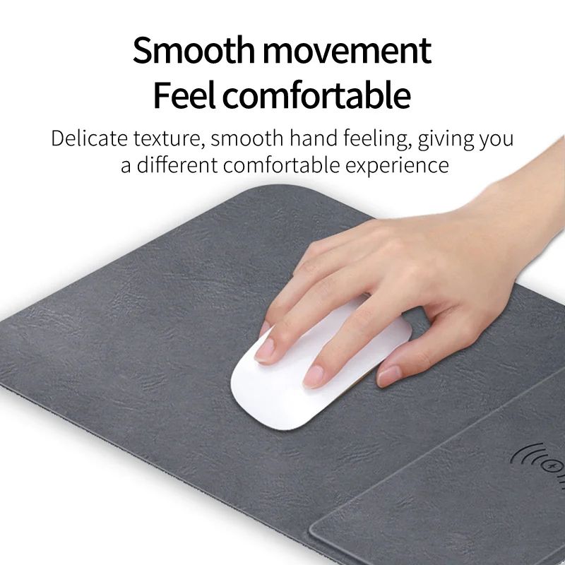 TriFold Wireless Charging Mouse Pad Desk Mat With Phone Stand 15W Qi 3