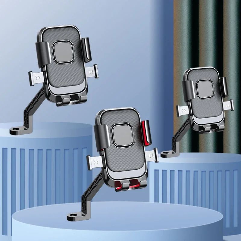 360 Rotating Motorcycle Bike Phone Holder Shockproof Handlebar Mount For Smartphones 2