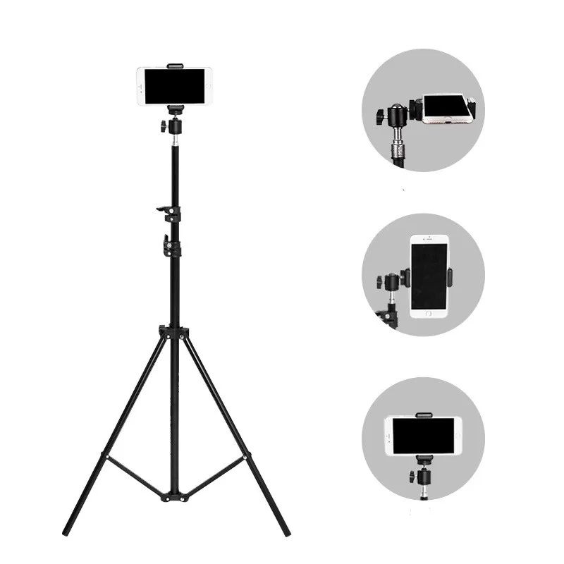 Compact Phone Tripod Selfie Tripod With Light For Live Streaming 1
