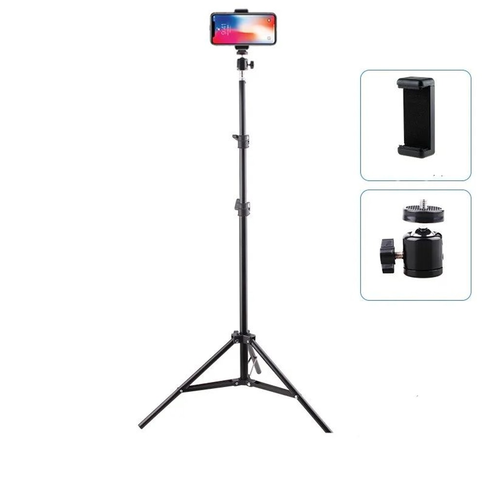 Compact Phone Tripod Selfie Tripod With Light For Live Streaming 2