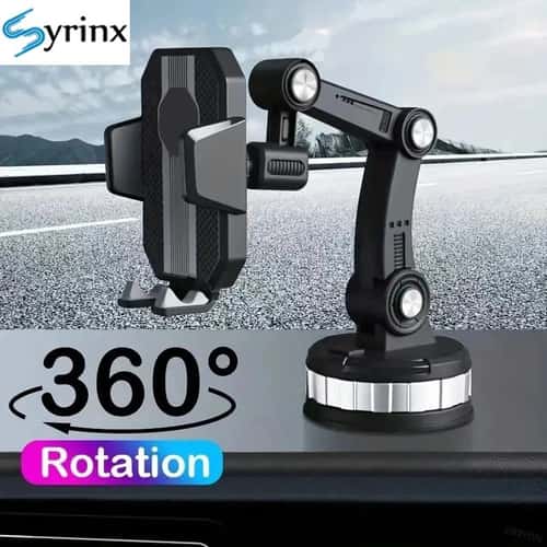 360° Rotating Suction Car Phone Holder – Universal Dashboard & Windshield Mount