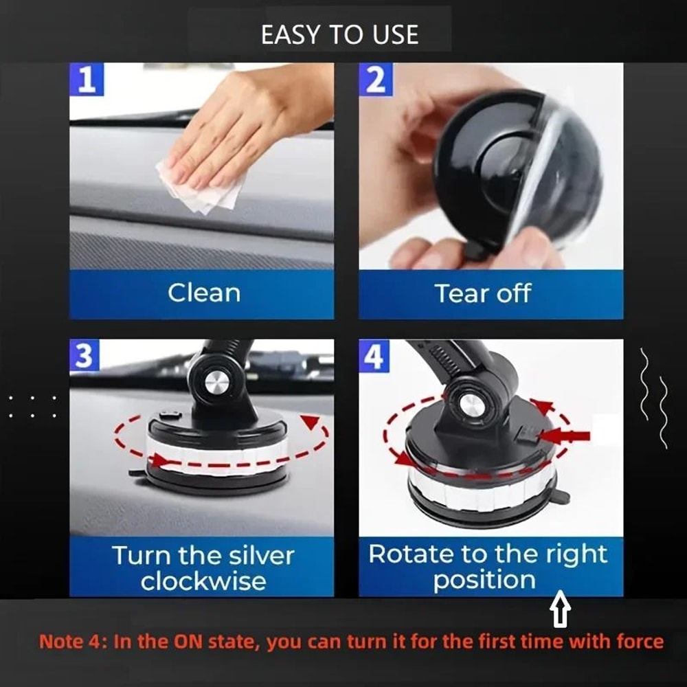 360 Rotating Suction Car Phone Holder Universal Dashboard Windshield Mount 3