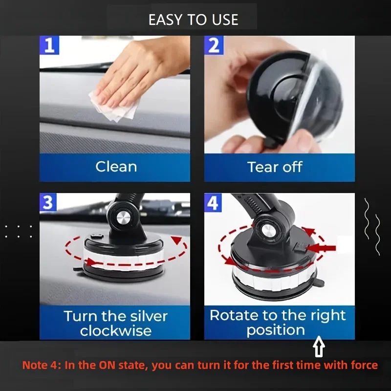 360 Rotating Suction Car Phone Holder Universal Dashboard Windshield Mount 3