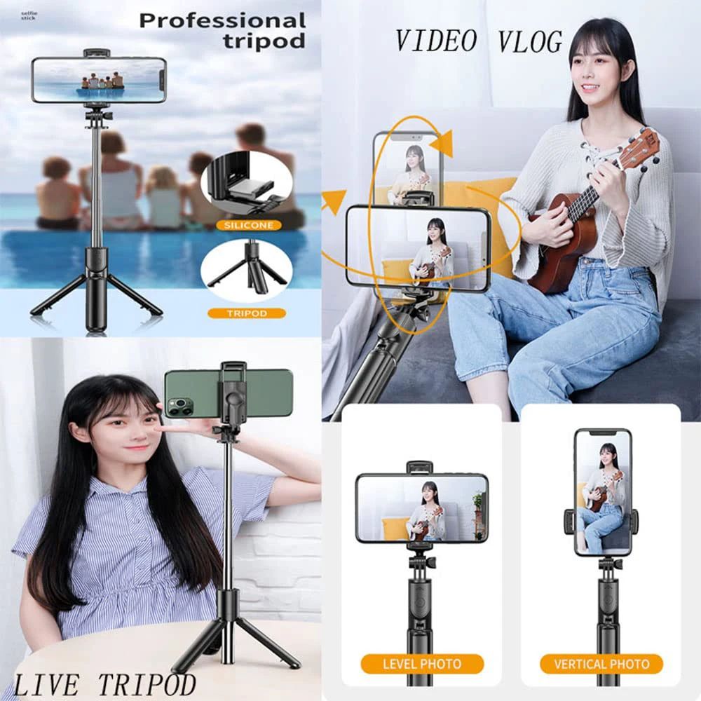Extendable Bluetooth Selfie Stick Tripod With Remote For IPhone Android 1