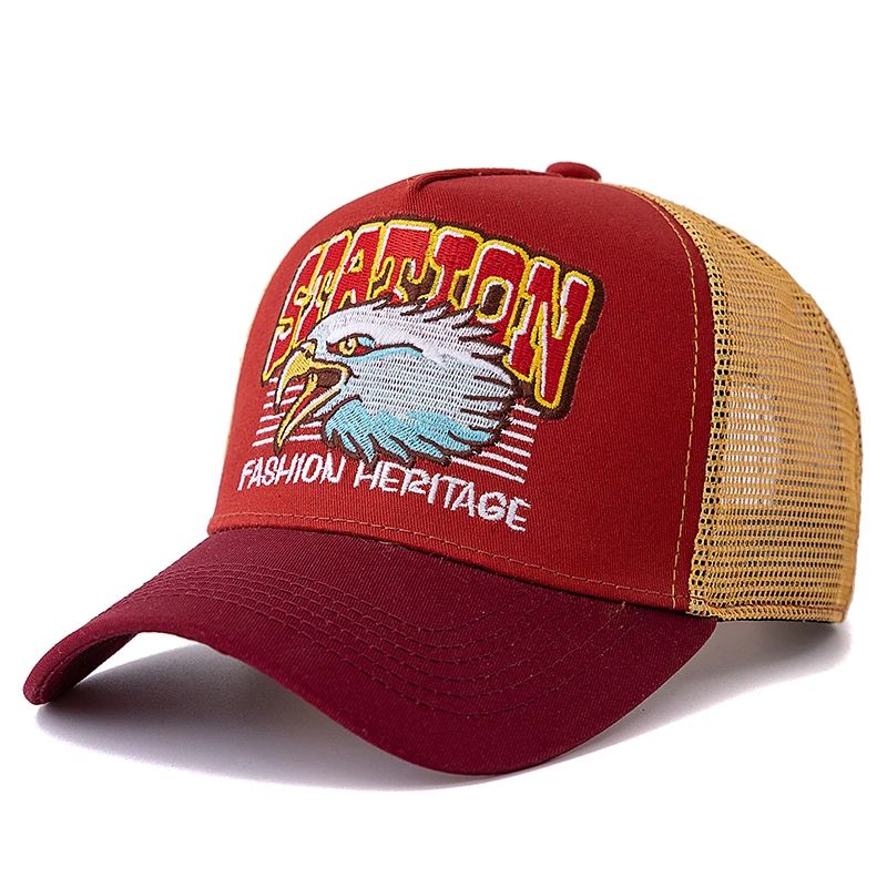 Eagle Head Mesh Trucker Hat Breathable Streetwear Snapback Baseball Cap 9