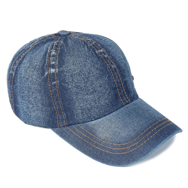 Vintage Washed Baseball Cap For Men Women Adjustable Dad Hat Low Profile Cotton Denim Hat 4