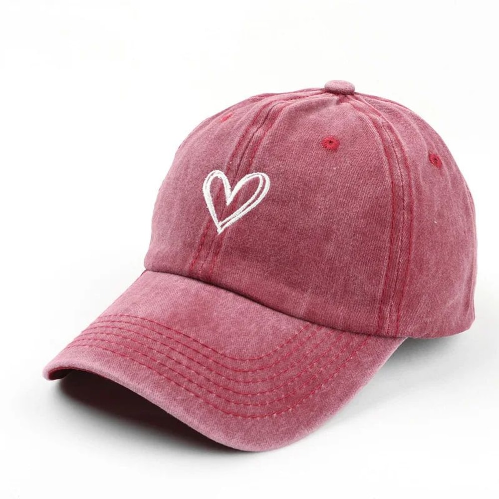 LoveScript Vintage Embroidered Baseball Cap Lightweight Washed Cotton Couple Baseball Cap For Ever 5