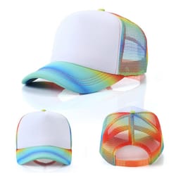 starry sky sublimation blank baseball cap – adjustable mesh trucker hat for custom logo printing