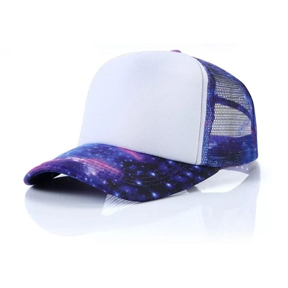 Starry Sky Sublimation Blank Baseball Cap Adjustable Mesh Trucker Hat For Custom Logo Printing 3