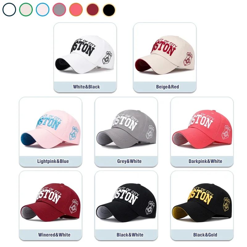 Classic 3D Embroidered Cotton Baseball Cap Adjustable Unisex Snapback Hat 2