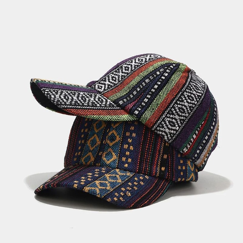 Vintage Bohemian Floral Baseball Cap Adjustable Boho Baseball Cap For Women Men 2