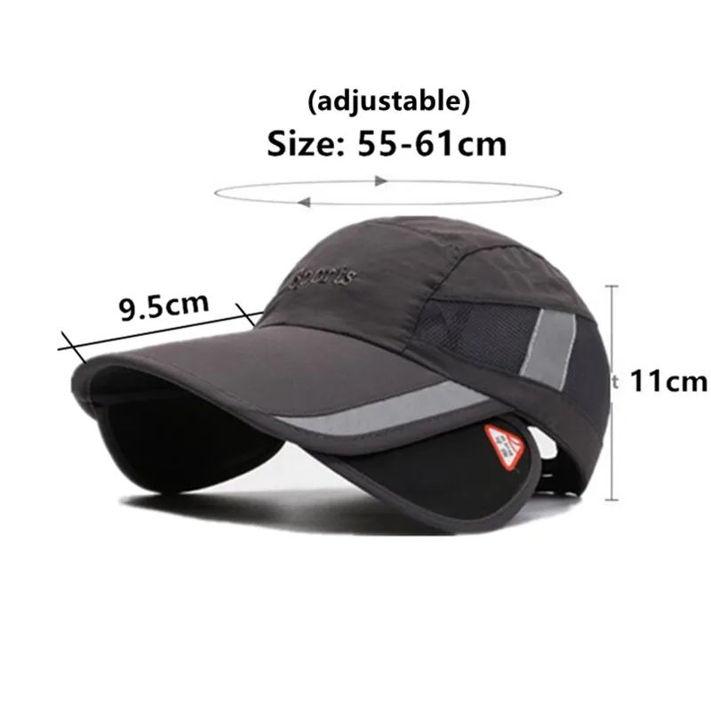 Retractable Sun Visor Mesh Cap For Men Women Breathable Sun Protection Fishing Hat 1