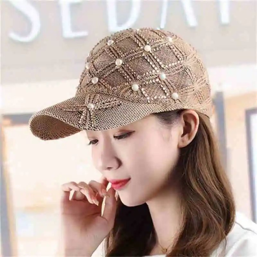 Womens Straw Baseball Cap UV Protection Adjustable Summer Beach Sun Hat 0