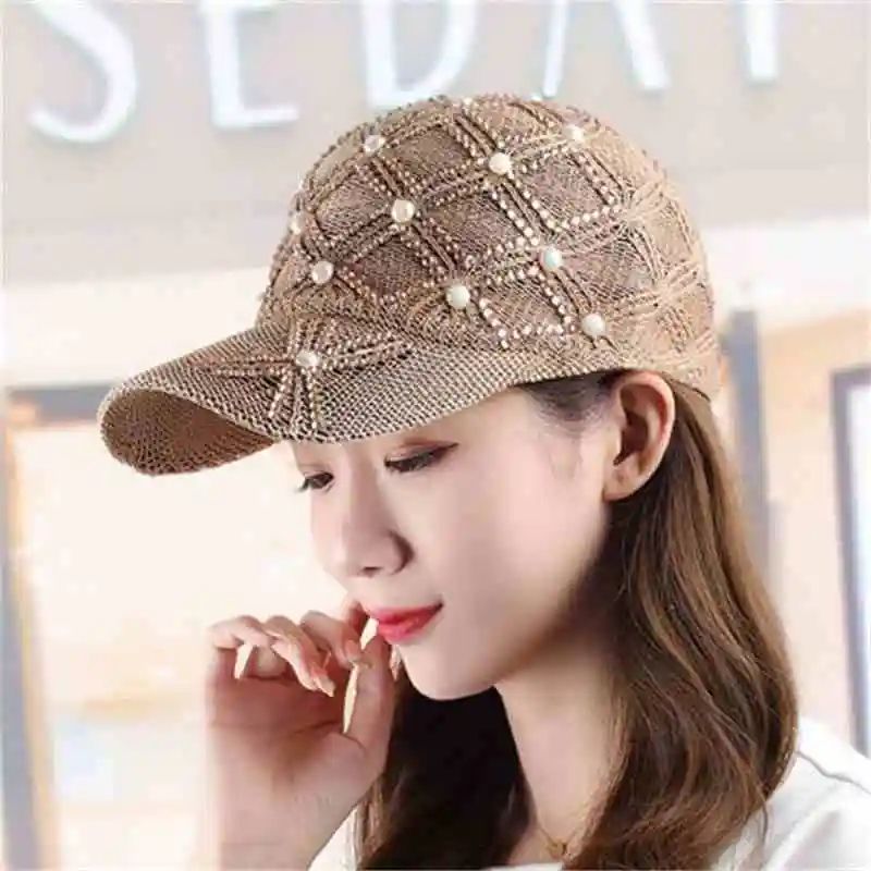 Womens Straw Baseball Cap UV Protection Adjustable Summer Beach Sun Hat 0