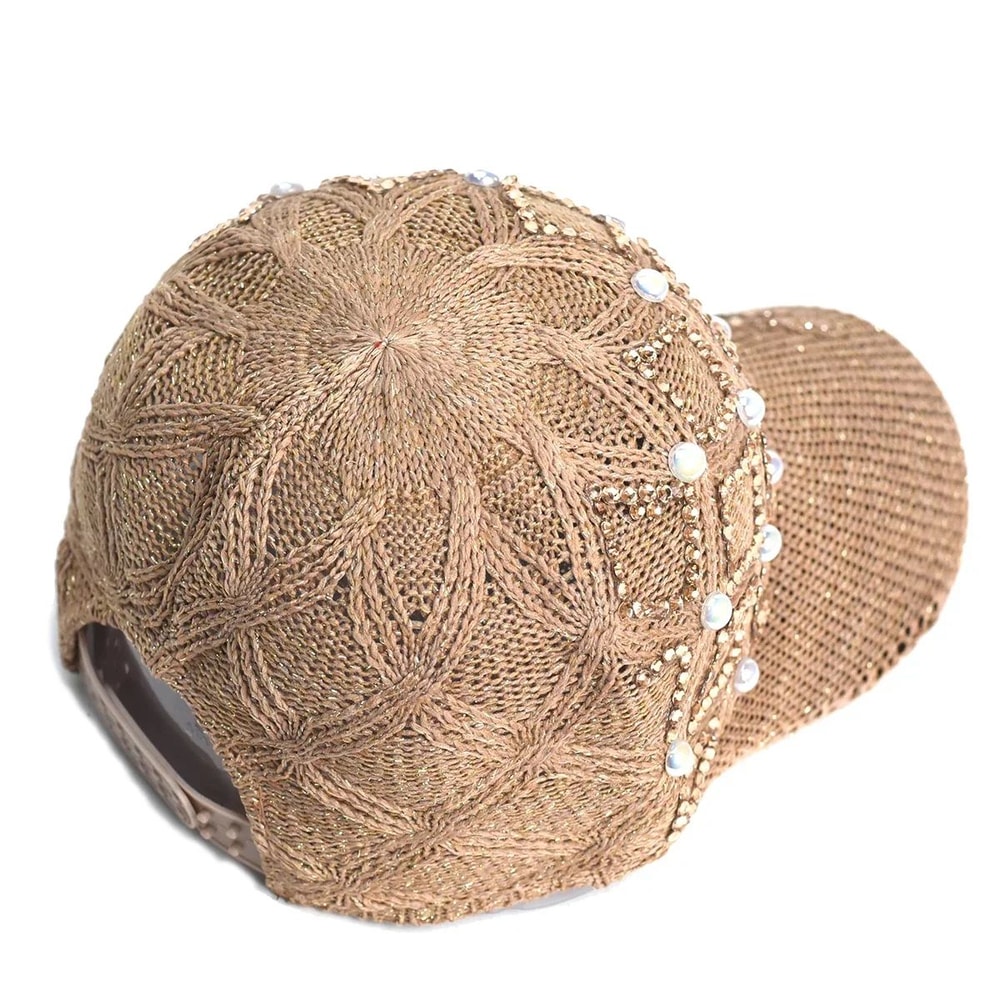 Womens Straw Baseball Cap UV Protection Adjustable Summer Beach Sun Hat 4