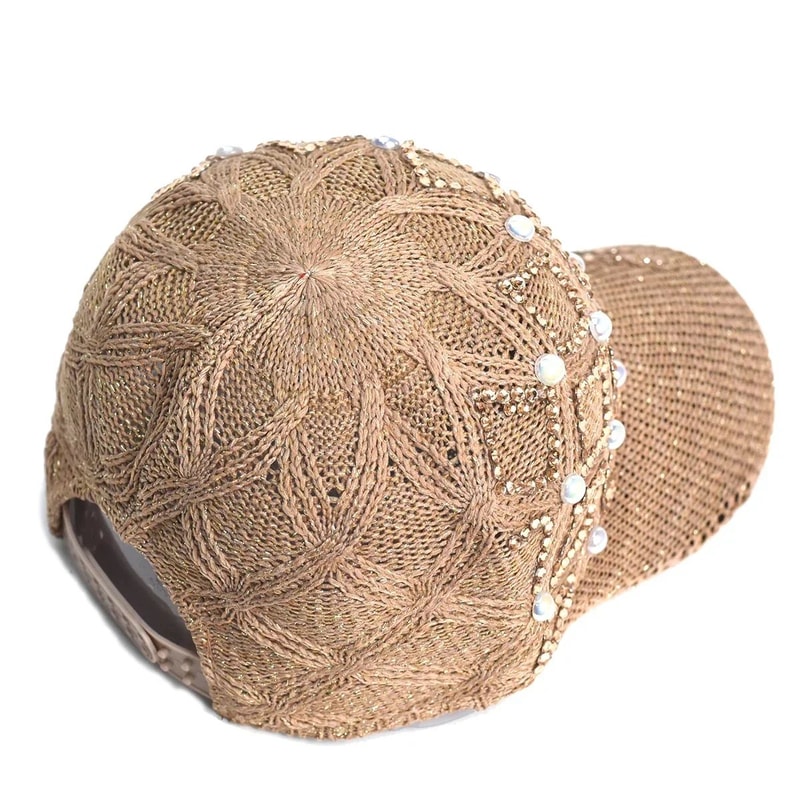 Womens Straw Baseball Cap UV Protection Adjustable Summer Beach Sun Hat 4