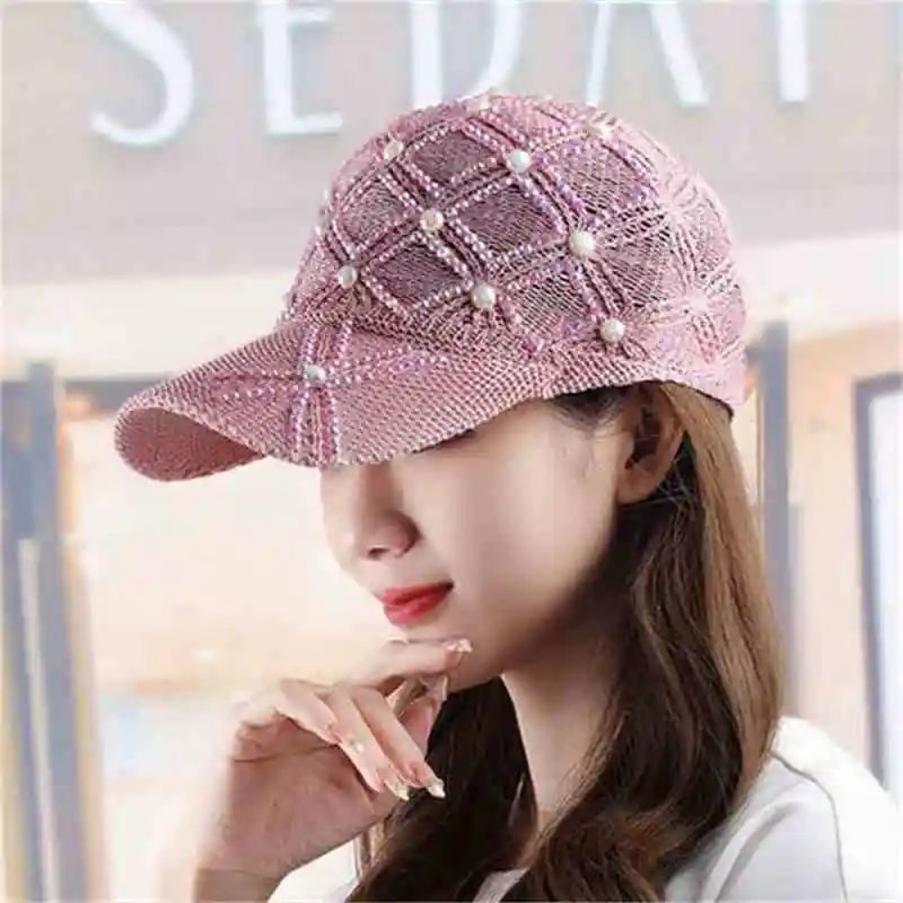 Womens Straw Baseball Cap UV Protection Adjustable Summer Beach Sun Hat 5