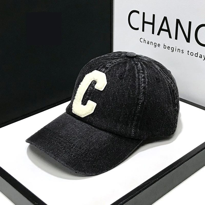 Vintage Denim Baseball Cap With Embroidered Letter C Adjustable Cotton Baseball Cap For Men Women 7