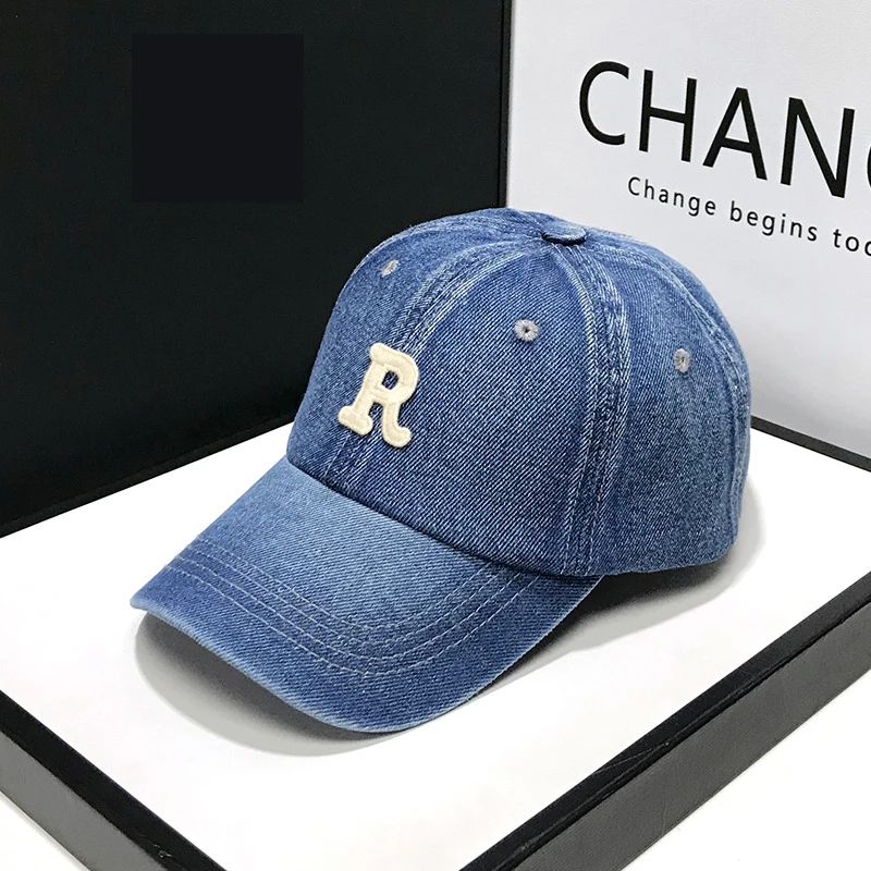 Vintage Denim Baseball Cap With Embroidered Letter C Adjustable Cotton Baseball Cap For Men Women 6