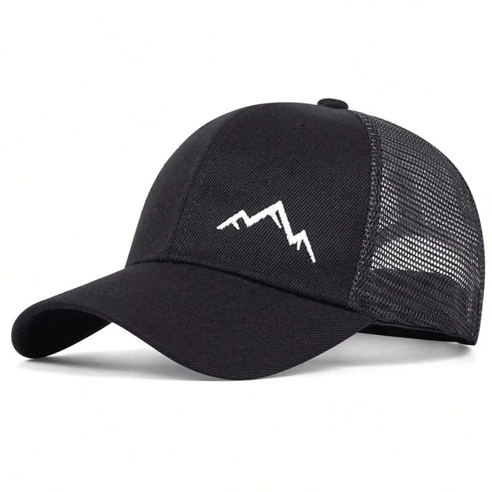 Mountain Peak Embroidered Mesh Baseball Cap Breathable Adjustable Outdoor Sun Hat 4