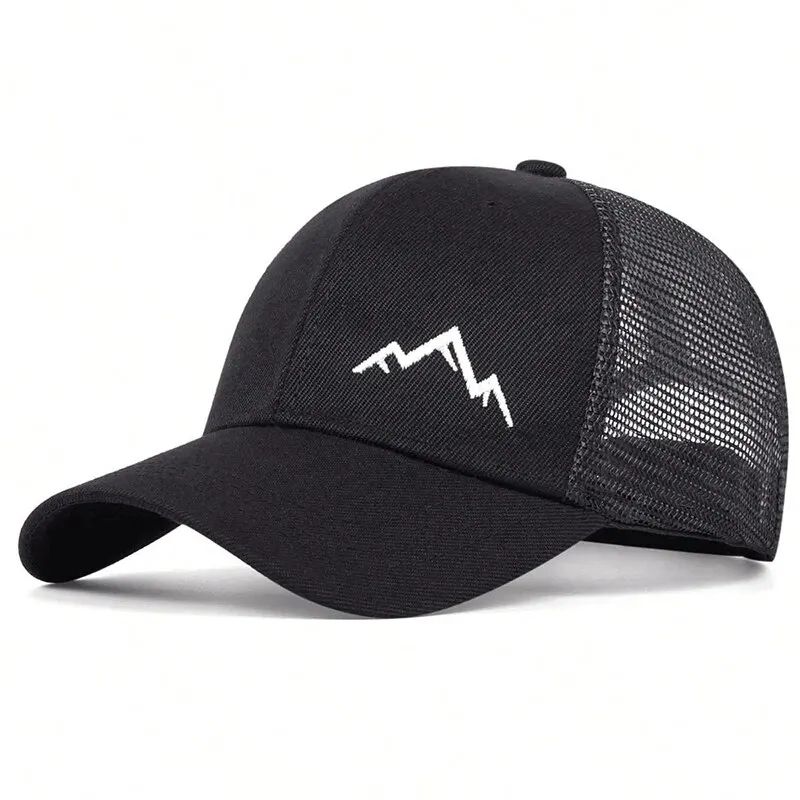 Mountain Peak Embroidered Mesh Baseball Cap Breathable Adjustable Outdoor Sun Hat 4