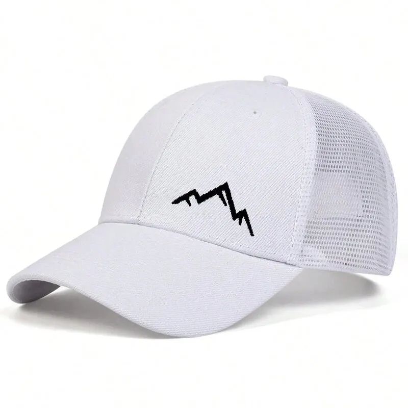 Mountain Peak Embroidered Mesh Baseball Cap Breathable Adjustable Outdoor Sun Hat 5
