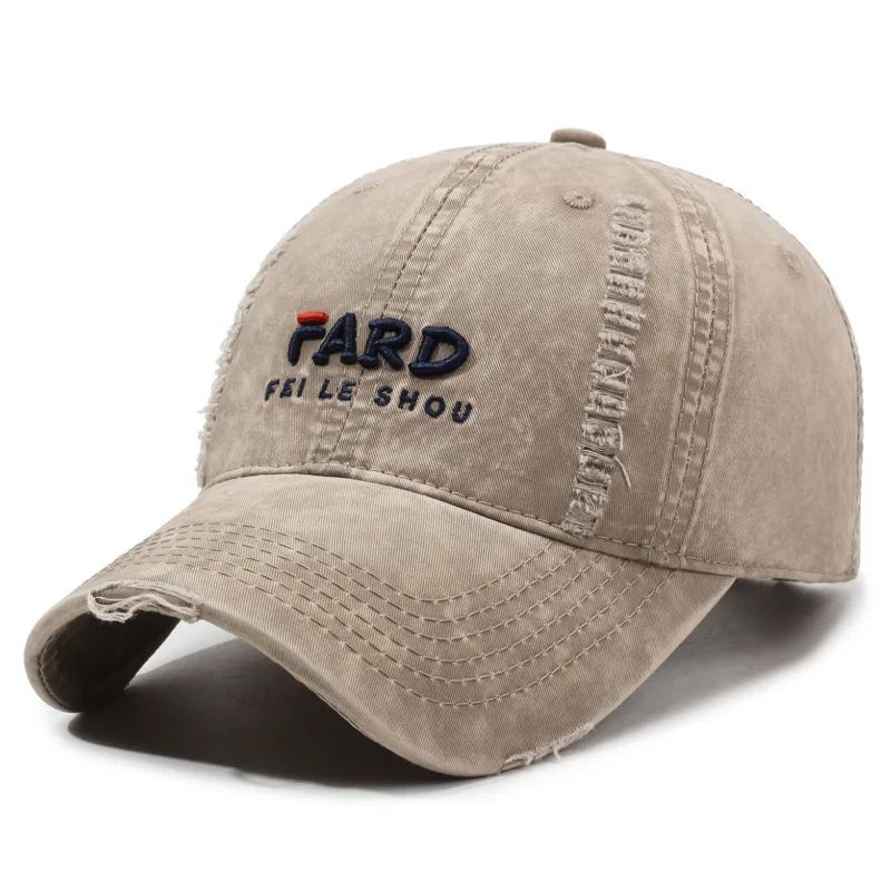 Korean Retro Washed Cotton Baseball Cap Unisex Embroidered Letter Cap Adjustable Summer Sun Hat 1