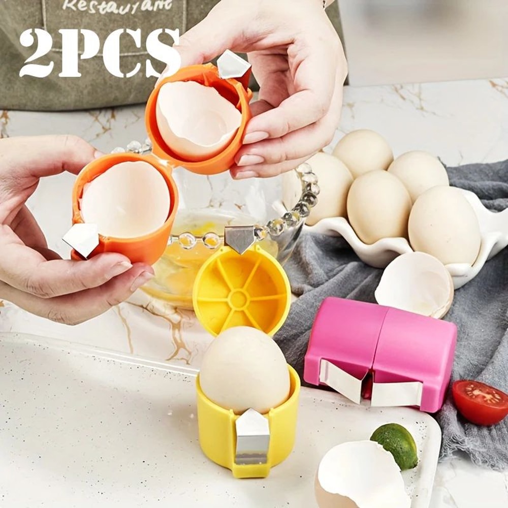 Precision Egg Cracker Tool With BuiltIn Separator Handheld Egg Shell Opener For MessFree Cooking 0
