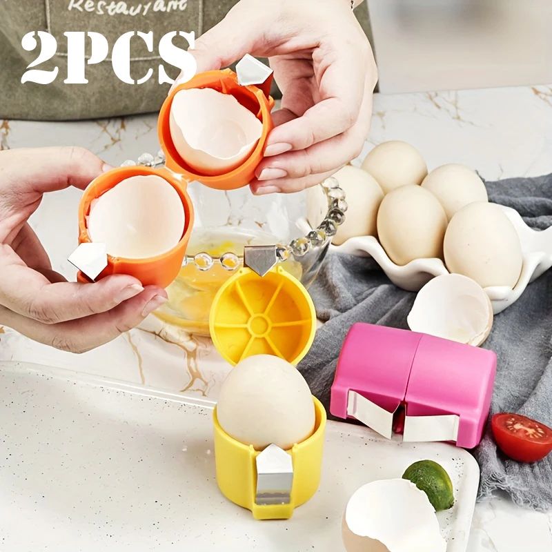 Precision Egg Cracker Tool With BuiltIn Separator Handheld Egg Shell Opener For MessFree Cooking 0