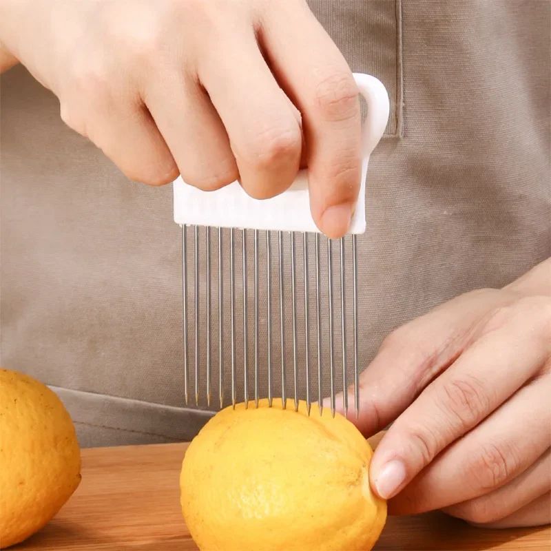 PrecisionGrip Onion Holder For Slicing Stainless Steel Vegetable Slicer Guide For Perfect Cuts 3