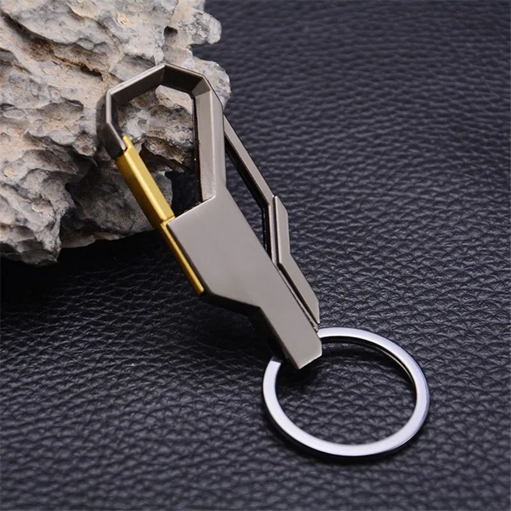 Vintage Punk Metal Keychain Silver Car Key Ring For Men Women 7