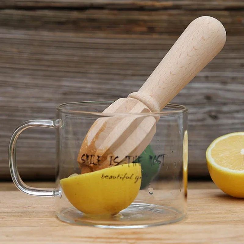 Beech Wood Citrus Reamer Manual Lemon Squeezer For Fresh Juice 2