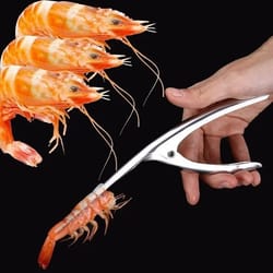 stainless steel shrimp peeler and deveiner tool for prawns and seafood