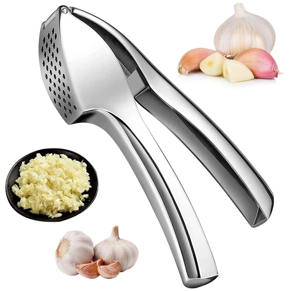 EffortSqueeze Stainless Steel Garlic Press Mincer Tool 0