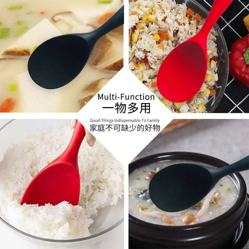 Hanging Silicone Rice Spoon NonStick Rice Paddle For Rice Cookers Cookware 5