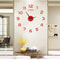 Modern DIY Large Wall Clock Acrylic Mirror Frameless Decor 9