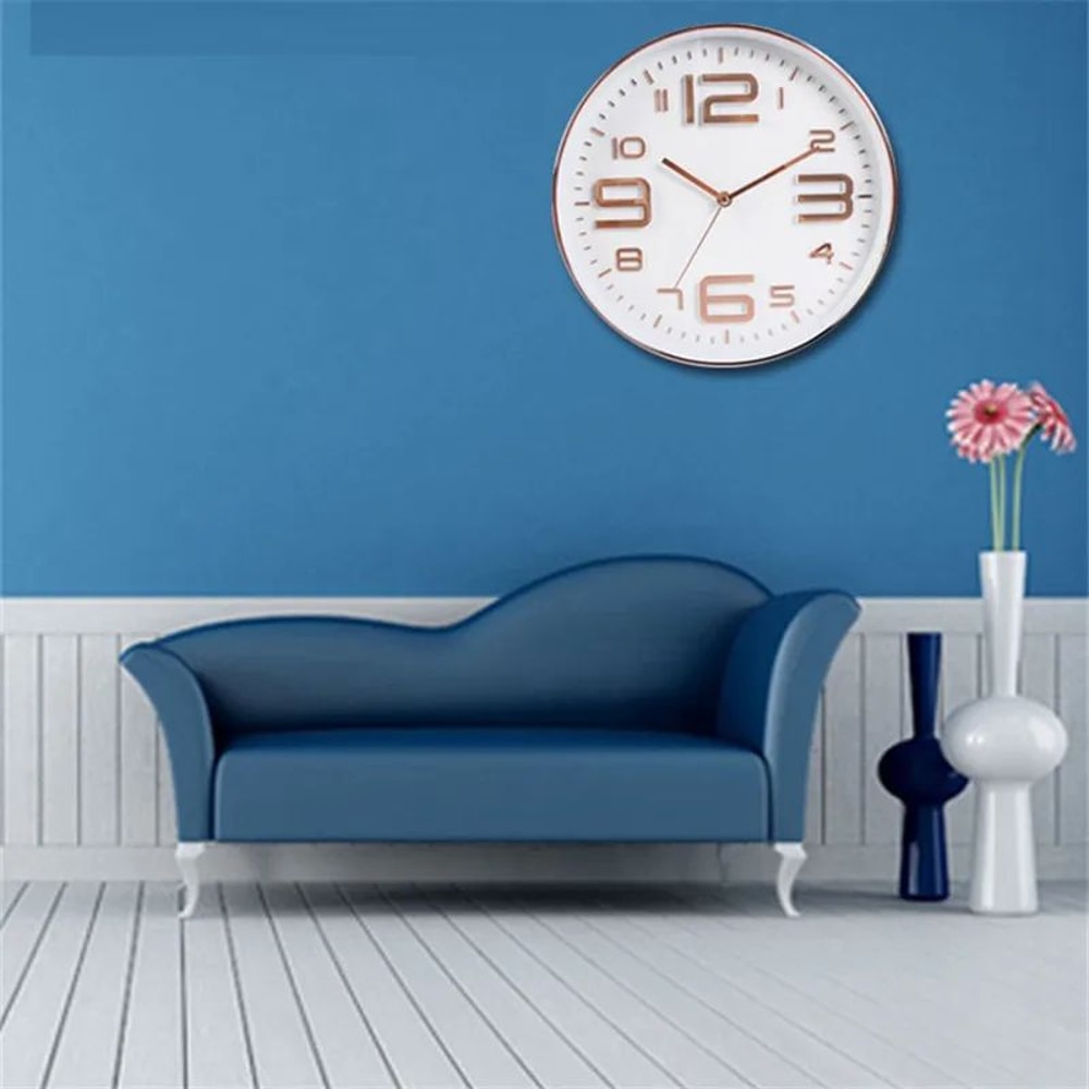 Nordic Silent 12 Inch Modern Wall Clock NonTicking Battery Powered Home Decor 3