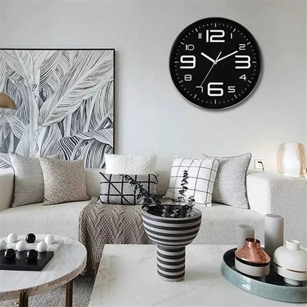 Nordic Silent 12 Inch Modern Wall Clock NonTicking Battery Powered Home Decor 4