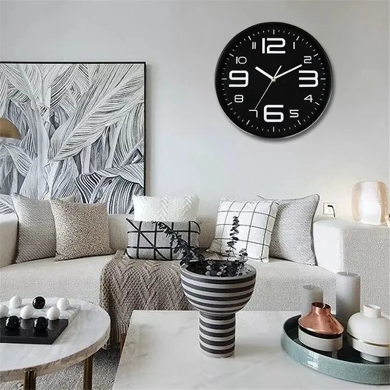 Nordic Silent 12 Inch Modern Wall Clock NonTicking Battery Powered Home Decor 4
