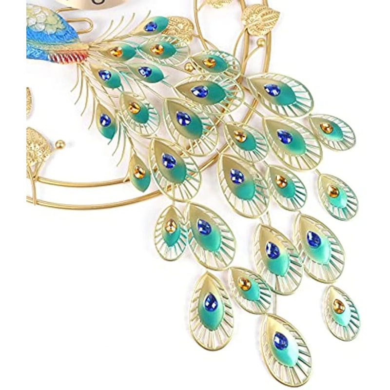 Modern Peacock Metal Wall Clock Elegant Silent Wall Clock Decor 4