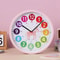 Colorful Kids Learning Clock Silent Analog Teaching Wall Clock For Bedroom Classroom Playroom 3