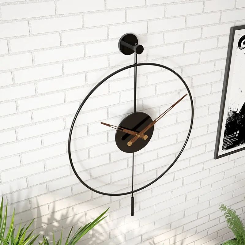 Modern Minimalist Swing Pendulum Wall Clock Silent Decorative Metal Wall Clock For Living Room Of 3